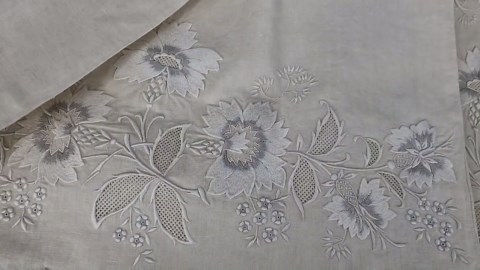 Antique Spanish Linen Bedding Set 1920s Art Deco Hand Embroidered Monogram MCS Double Sided Embroidery Luxury Trousseau Fine Linen Sheet - Etsy