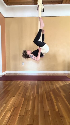 1K views | Back Straddle ✨ The hammock holds at the hips, legs unfold into space, heart open to the sky. Gravity softens its pull, the spine lengthens, the breath deepens. Suspended between earth and air, this is where surrender feels like freedom— supported, weightless, whole. @StacyLewisYoga | #StacyLewisYoga #AerialYoga #BackStraddle #YogaInTheAir #TrustTheSilk #AUMStudio | Stacy Lewis Yoga | Facebook