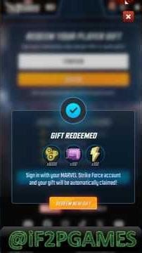 MSF promo gift code 128 - Marvel Strike Force @if2pgames