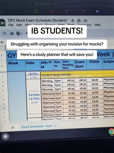 Effective Study Planner for IB Students