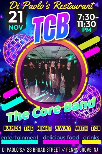 This Friday check out TCB at DiPaolo's!!! 🎶🎸🎙🎹🎶 | The Core-Band