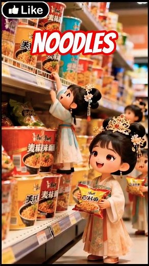 “Mini Girls Make Hot Cup Noodles — Tiny Chefs Slurp Every Bite!”| #ai #shorts #trending