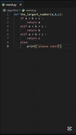Python algorithm day3 (Find the largest number) #fypシ゚viral #coding #capcut #fypシ゚ #fy