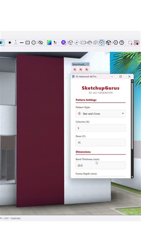 SKETCHUP PLUGIN TO CREATE CUSTOM PROFILE LOUVERS / SG LOUVRES PRO PLUGIN