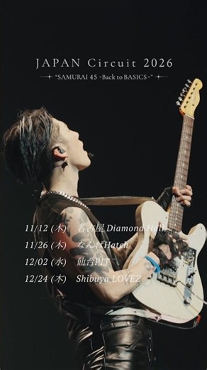 MIYAVI JAPAN Circuit 2026 “SAMURAI 45 -Back to BASICS-“ チケット一般発売開始！