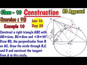 Construct a right triangle abc with ab=6cm bc=8cm and angle b=90. Draw BD perpendicular from b on ac