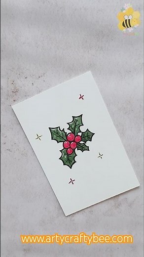 Easy Christmas Holly Drawing Tutorial 🍒✨ | Cute Holiday Doodle Idea