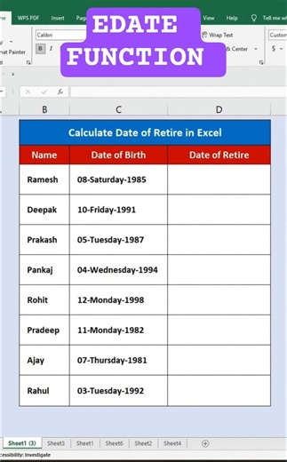 How to Use EDATE Function in Excel.