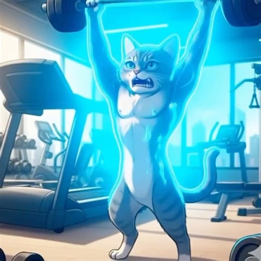 🔥Cat Hits the Gym and Becomes Bodybuilding Champion! 🏆🐱💪 #cat #growth #workout #viralvideo