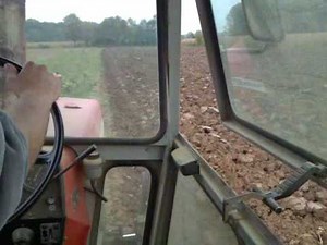 MF 595 ploughing