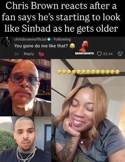 Chris Brown reacts after a fan says he’s starting to look like Sinbad as he gets older 🎥journalofg