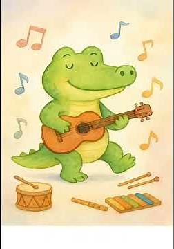 Crocodilo Colorido Dia Mundial da Música