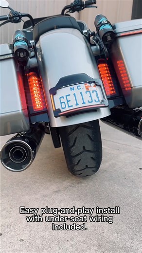 8.8K views · 49 reactions | Dual Color Low Profile Saddlebag Lights for 2023.5–2025 H-D® Touring models are here! Red running & brake lights with amber turn signals — sleek, smoked, and fully plug-and-play. #customdynamics #harleydavidson #RoadGlide #performancelighting #newproductalert #streetglide | Custom Dynamics Motorcycle LED Lights & Accessories | Facebook