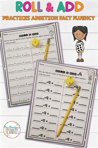 Rachel Davidson on Instagram: "🌟MUST HAVE MONDAY🌟 Roll and Add is a fun, hands-on activity that engages students as they practice addition fact fluency. This resource practices addition fact fluency up to 10 and 20. A student favorite! These games can easily be used in small group instruction, math centers, whole class activity, as a supplemental to your math curriculum, as a fast finisher activity, or to differentiate your instruction. There is no prep for this resource. Ready to simply print