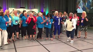 The 32 Department Presidents who achieved 100% Plus in membership during the 2015-2016 Program Year joined National President Francisca Guilford on the dance floor for a celebration before receiving their Membership Medallions! #VFWANC2016 | VFW Auxiliary-National Organization