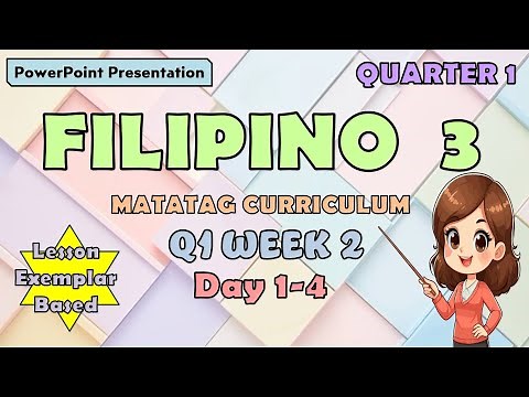 Filipino 3 Matatag Curriculum PowerPoint Presentation Quarter 1 Week 2 Day 1-4