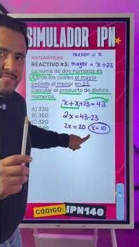 Reactivo #3 Matemáticas – IPN: De enunciado a ecuación en segundos