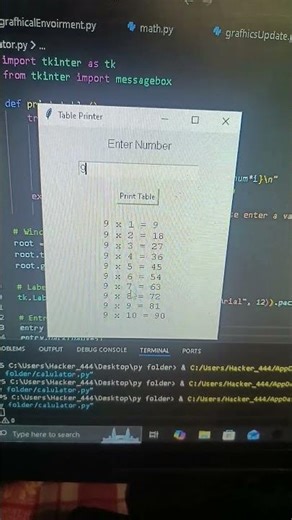 python table printer with programming