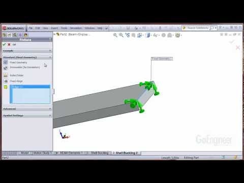 SolidWorks Simulation - Pinned-End Support (Shell Elements)