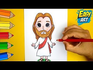 Comó dibujar a JESÚS KAWAII Paso a paso fácil │ How to Draw a Cute Jesus