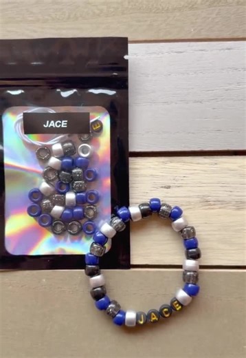 DIY Friendship Bracelet Kit: Blue, Black & Silver Pony Beads - Personalized Party Favor - Etsy