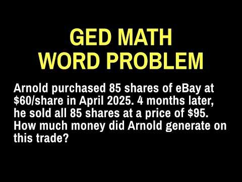 GED Math Word Problem How to Calculate Stock Profit Using Long Multiplication
