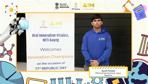 Ministry of Education on Instagram: "Ayush Pandey, a student of SRN International School, Jaipur, Rajasthan, reflected on his learning journey at the Atal Tinkering Lab, where exposure to hands-on activities encouraged curiosity, innovation and problem-solving skills. Regular mentorship and teacher support helped him conceptualise ideas and develop them into practical projects, strengthening experiential learning outcomes. #NEP2020 #AtalTinkeringLab #ATL #InnovationInEducation #StudentInnovation