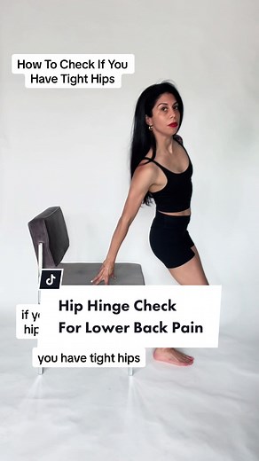 hip hinge check for lower back pain ✌🏼 free your hips (30 day course) 🔗 on profile #somatichealing #hipmobiility #hipmobilityexercise #tighthips #lowerbackpainrelief #sciaticarelief