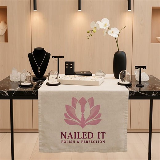 Personalized Nail Salon Table Runner – Custom Logo Decor for Nail Techs, Manicure Station Aesthetic, Modern Spa & Beauty Bar Decor - Etsy