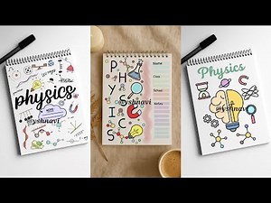 10 Physics Notebook Cover Designs 🌸 #youtube #frontpage #physics #coverpagedesign