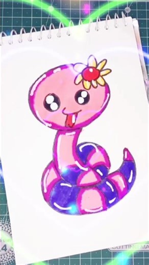 🐍 cute 🐍 easy 🐍 snake 🐍 cartoon 🐍 drawing 🐍. #shorts