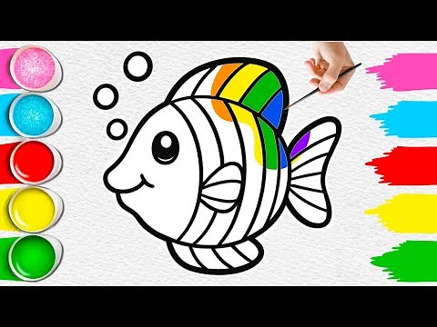 Fish Coloring for Kids | Learn Colors with Cute Rainbow Fish | Easy Coloring Pages