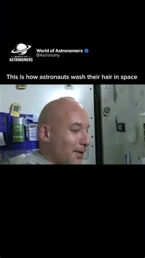 This is how astronauts wash their hair in space 😋 | #space #astronauts #universe #gravity #hair