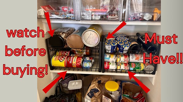 Watch Install, demonstration, and review - JKsmart 2-Tier Stackable Can Rack Organizer for Pantry on Amazon Live