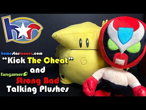 Talking Homestar Runner "Kick The Cheat" and Strong Bad Plushes