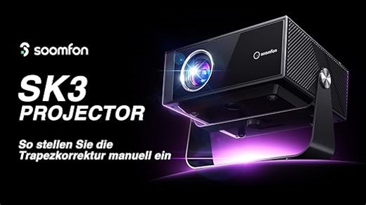 SOOMFON Smart Beamer 4K Heimkino - Kleiner Beamer für Handy Autofokus ＆ Trapezkorrektur, Mini Projektor mit WiFi ＆ Bluetooth mit Fire Stick/Smartphone/PS5/Heimkino/Outdoor Kompatibel mit Netflix