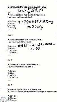 ATI TEAS Metric system practice problems #mathtest #maths
