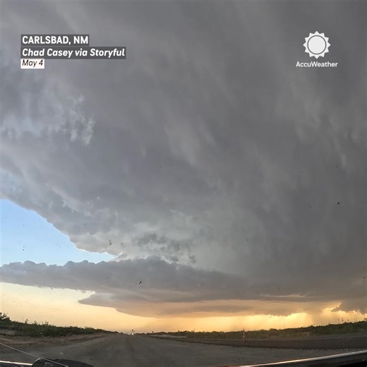 Timelapse footage captured a powerful supercell storm with 80 MPH winds in moving from New Mexico into Texas. ⛈️ | AccuWeather