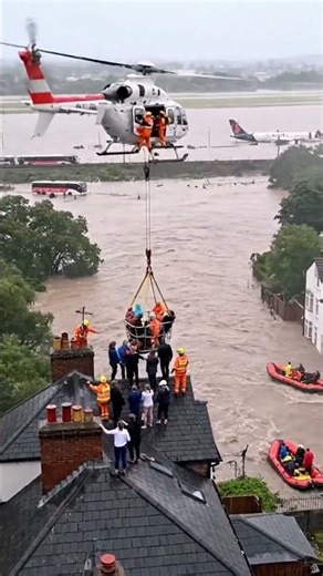 Residents Rescued From Rooftops During Extreme Flood Disaster