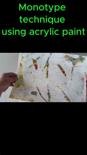Monotype technique using acrylic paint.