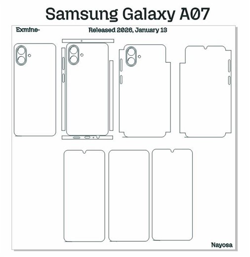 SAMSUNG GALAXY A07 Vector Cut Skin Case Template With Sim & Esim Cut Files SVG - Etsy Canada