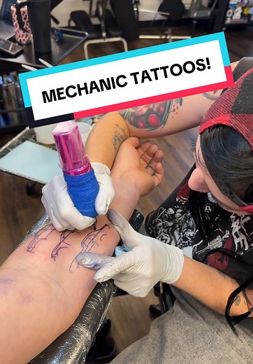 Creative Mechanic Tattoos Inspired by Dodge Cars