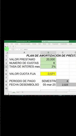 Función Pago EXCEL. Cómo utilizarla y crear un plan de Amortización #excel #función #pago #exceltips