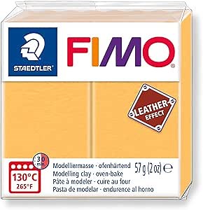 STAEDTLER FIMO Leather-Effect Oven-Hardening Modelling Clay Saffron Yellow 8010-109