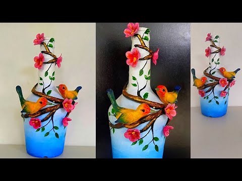Glass Bottle Craft Ideas/ Easy Bottle Art