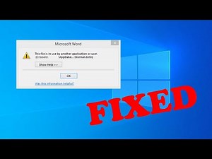 Microsoft Word Error: This file is in use by another application or user Fix