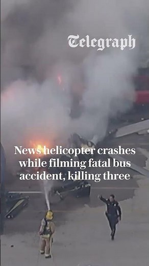 News helicopter crashes while filming fatal bus accident