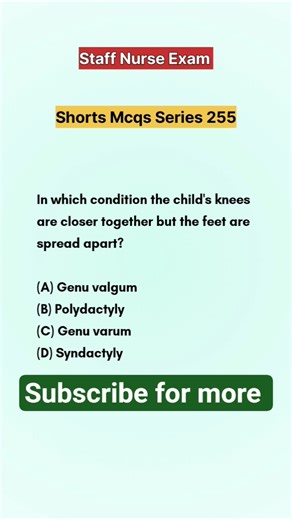 Staff Nurse Exam 255 | Most Important Nursing MCQs | 1-Minute Revision #shorts #gnm #viral