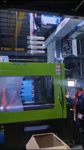 Injection Molding Robot 2 Steps Part Caught | #machine #injectionmolding #automation #robot #shorts