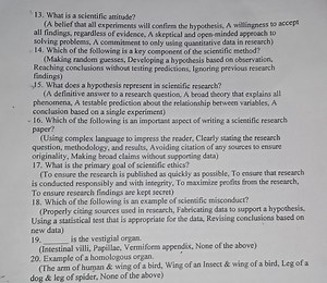 What is a scientific attitude?(A belief that all experiments w... | Filo